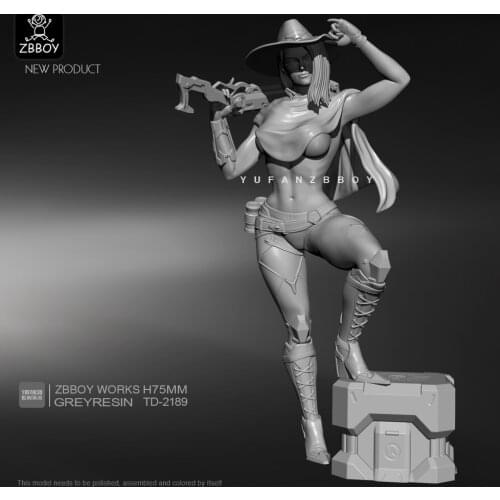 75mm Resin model kits figure beauty colorless and self-assembled TD-2189