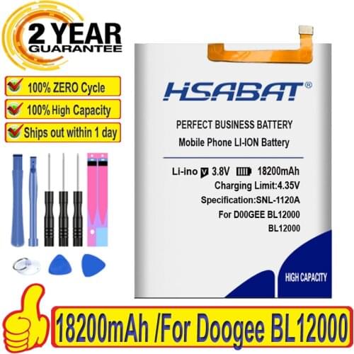 100% Original HSABAT 17600mAh Battery For DOOGEE BL12000 BL12000 Pro