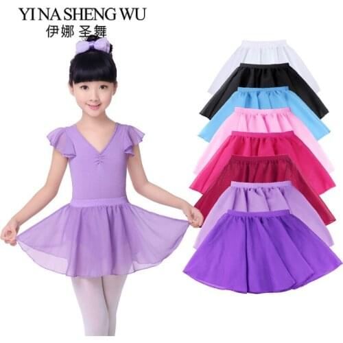 1Pc Tutu Ballet Leotards Girls Kids Ballet Tutu Chiffon Dancing Skirt Children Dance Practice Dresses Ballet Dance Leotard Dress