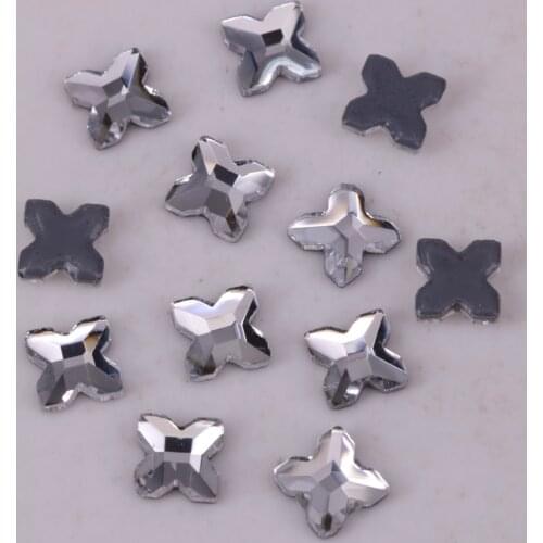 Free Shipping! Lead Free 4.5mm Crystal Clear Cross Iron On Crystal Stones / Flat Back Hotfix Rhinestones