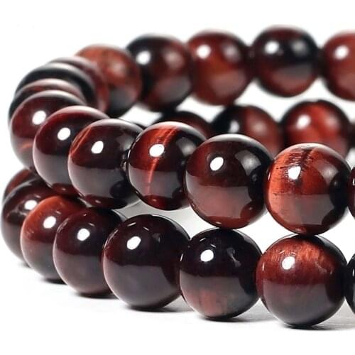 Wholesale High Quality Red Tiger Eye Natural Stone Round Loose Beads for Jewelry Making 4/6/8/10/12mm DIY Bracelet Strand 15"