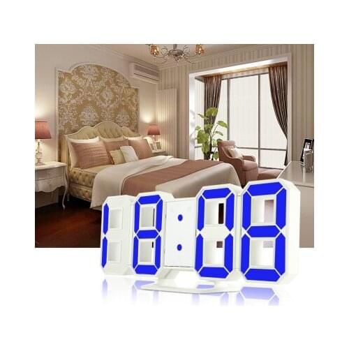3D LED Digital Alarm Clocks 24 /12 Hours Display 3 Brightness Levels Dimmable Nightlight Snooze Function for Home Kitchen Office