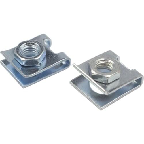 Kalili car license plate fixed fasteners buckle suitable 6mm screw rivet retainer metal M6 nut U-Type Clip