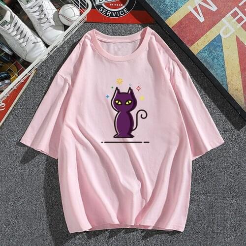 T-shirt Heart Cat T Shirt 2020 Cool Funny T Shirt Rainbow T Shirt Women Funny Cat Clothes Gifts for Girls Aesthetic Tumblr Tee