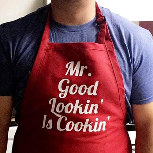 Customized Trophy Husband Apron,Personalise“Mr Good Lookin Is Cooking” Funny BBQ Apron For Men,Star Baker Apron Gift,baking Gift
