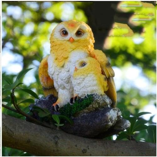 Outdoor Gardening Simulation Animal Ornament Resin Owl Bird Crafts Courtyard Park Figurines Decoration Villa Lawn Tree Sculpture