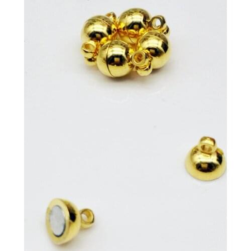 50PCS/Lot Round Magnetic Clasp Hooks Jewelry Clasps End Caps Necklace Bracelets Clasp Connectors for ewelry Necklace Hand Made C