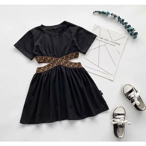 Fashion Girl Casual Dress Kid Clothing Birthday Performance Princess Children Spring Outfit for 1-7Ys Baby Toddler