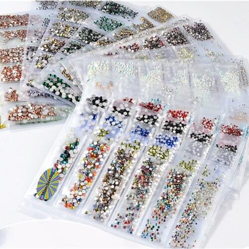 Multi-size Manicure Rhinestones Nail Art Decorations Flatack Strass Charms Stones for 3D DIY Tips Nail Design Charms 1 Pack