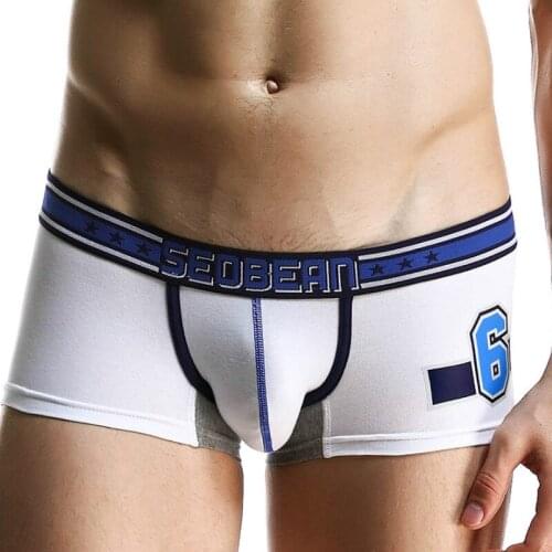 Sexy Letter Men Boxer Underwear Male Underpants Breathable Cotton Gay Mens Underwear Boxers Shorts Trunk Seobean Man Underware
