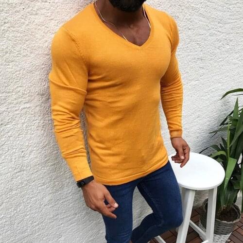 Sweater Men 2020 Autumn Winter Knitted Sweater Hombre Large Sizes 3XL V-neck Sweater Men Pullovers