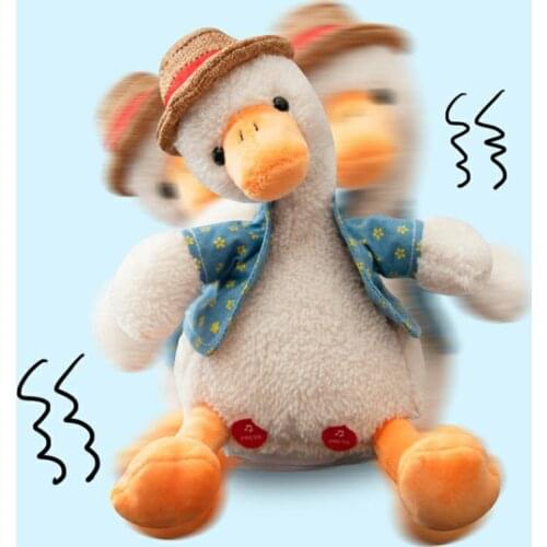 New 25cm Funny Sculpture Repeat Duck Learn To Talk 120 Songs Plush Toy Repeat Sing And Dancing Toy Cute Home Room Decoration