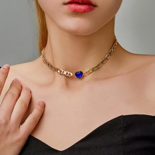 New Women Fashion Jewelry Heart Shape Pendent Long Chain Necklace Clavicle Chain Party Necklaces Gold Necklace for Female
