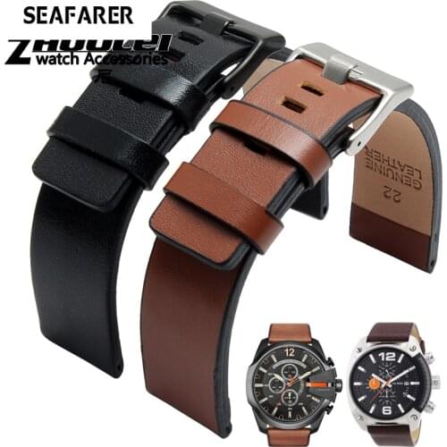Cow Leather Strap For DIESEL Watchband Fit DZ7312 | DZ4323 | DZ7257 With Stainless Steel Pin Buckle Strap24 26 27 28 30mm Bands