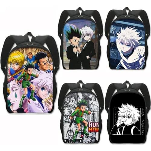 Anime Hunter X Hunter Backpacks Warm Blood Cartoon Gon Freecss Schoolbag Teenagers Rucksack Large Capability Students Book Bags