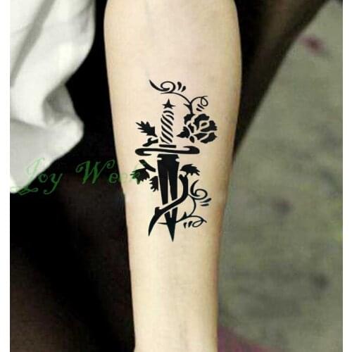 Waterproof Temporary Tattoo Sticker sexy flower vines dagger tatto stickers flash tatoo fake tattoos for men girl women