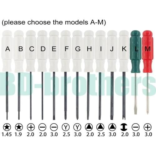 1.45 / 1.9 Five Point Star Phillips / flathead Screwdriver 2.5 / 3.0 Y 2.0/ 2.5 /3.0 Triangle 2.0 U H Special Key 480pcs/lot