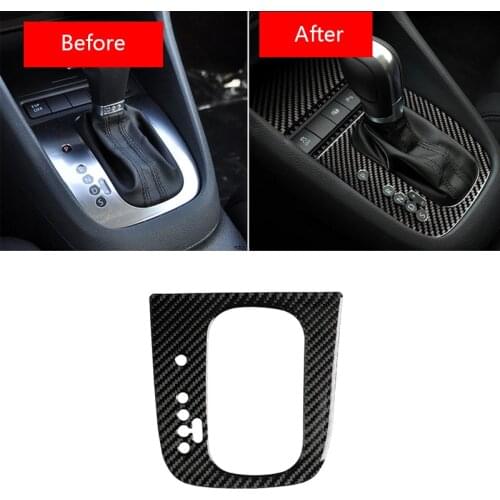 1pcs Carbon Fiber Car Gear Shift Sticker for Volkswagen Vw Golf 5 Golf 6 SCIROCCO GTI Automotive Interior