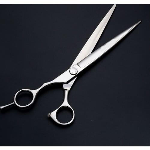 8" 440C left hand bearing Pet Dog Scissors Stainless Steel Pet Straight Scissors Cat Hair Grooming Tool Shears for Dogs Hair Cut