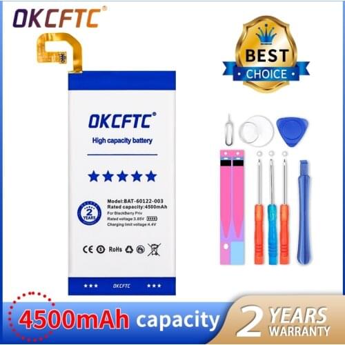 OKCFTC 4500mAh BAT-60122-003 Battery for BlackBerry Priv Mobile Phone Batteries Bateria