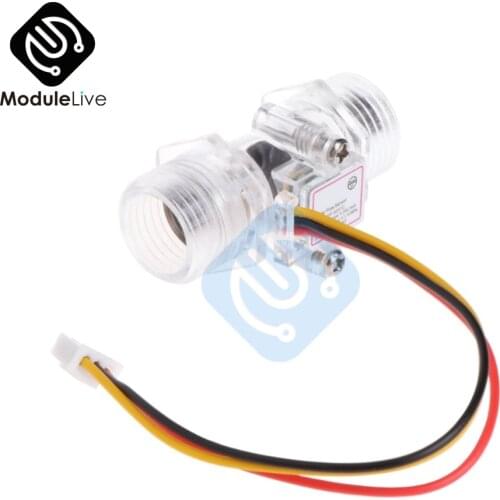 DN15 G1/2inch Transparent Water Flow Meter Hall Flow Sensor Indicator Counter Full Copper Water Flow Sensor DC 5-15V Clear