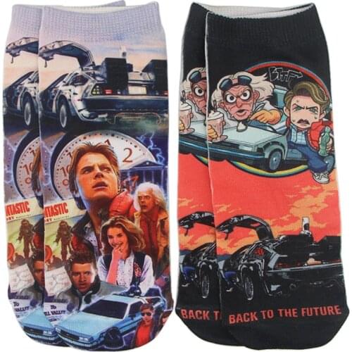 DZ811 1 Pair Back To The Future Socks Movie Happy Fashion Ankle Funny Socks Women Men Cotton Summer