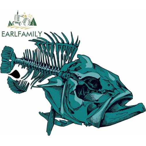 EARLFAMILY 13cm x 9.4cm Car Stickers and Decals for Fish Fossilc Funny Graffiti Sticker Motorcycle Car Assessoires Graphics