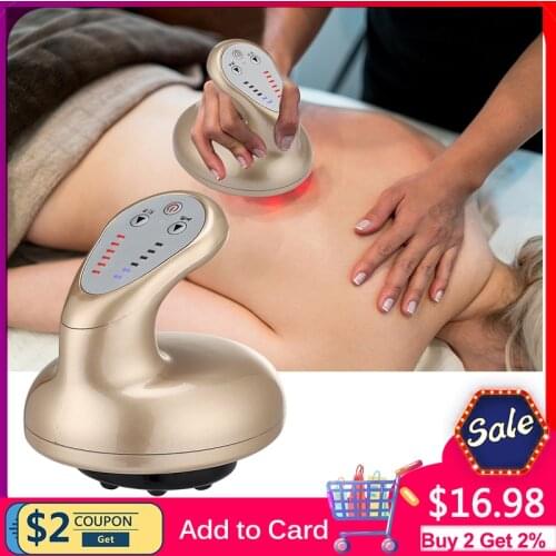 Electric Scraping Cupping Cans Guasha Suction Massager Negative Pressure Meridian Fat Burning Slim Heating Therapy Physiotherapy