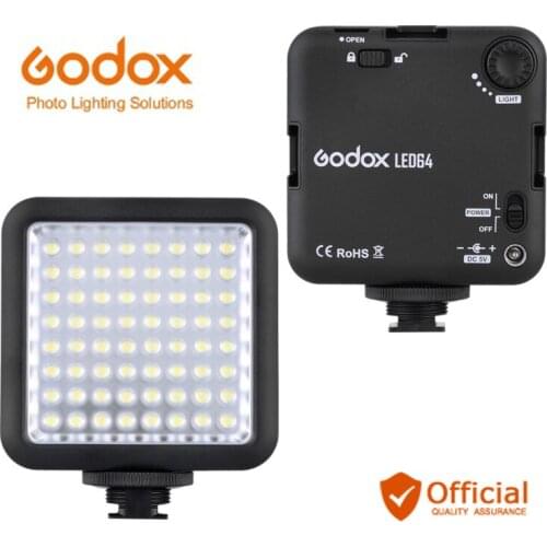 Godox LED64 LED Video LED Lamp for DSLR Camera Camcorder mini DVR as Fill Light for Wedding News Interview Macro photography