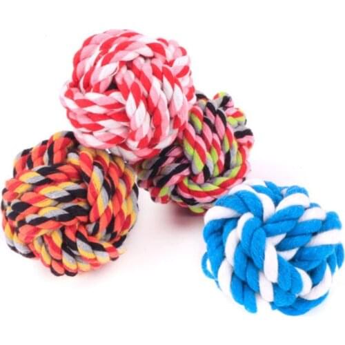 Dog Toys Puppy Chew Teething Cotton Rope Knot Toys Teeth Cleaning Pet Playing Ball Outdoor Training Interactive Toy