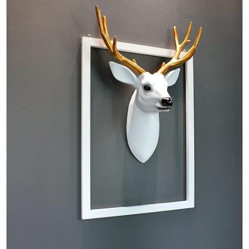 INS Nordic Deer Wall Decoration Wall Living Room Entrance Lucky Elk Pendant Creative Animal Wall Stereo Room Decoration