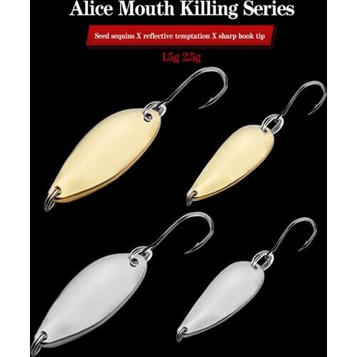 Competitive Sequin Series Single J Hook Spoon 8pcs 1.5g/2.5g Hard Metal Small Spoon Bait Fishing Tackle Lure For Trout Bass