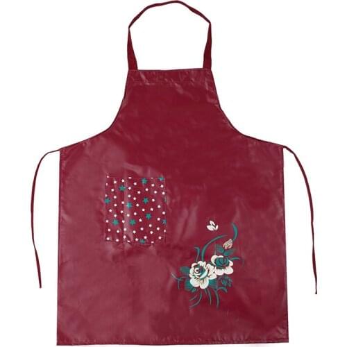 Kitchen home cooking pu leather apron work waterproof and oil-proof womens fashion gowns adults custom logo printing winter