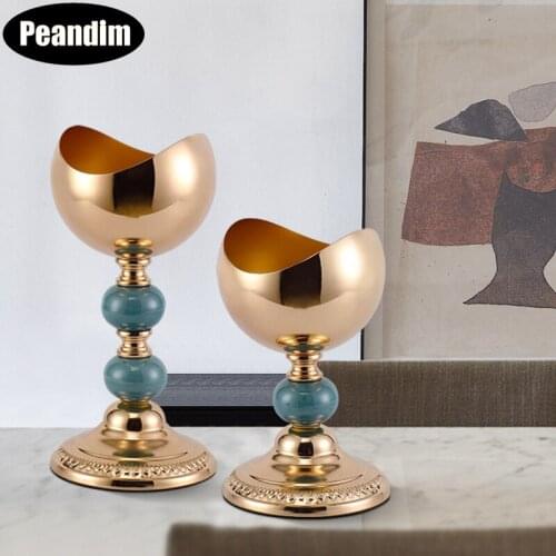PEANDIM Metal Wedding Gold Flower Vase Home Flowers Pot Decorative Christmas Table Centerpieces Party Road Lead 10pcs/ lot