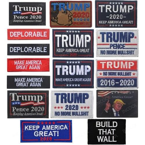 TRUMP Embroidered Patches Trump Make Keep American Great 2020 Tactical Military Patch Emblem Combat 3D Embroidery Badges