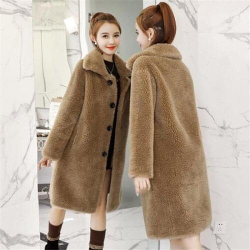 2020 New Imitation Sheep Shearing Particles Warm Winter Clothing Women Coat Fashion Elegant Mid-length Coat Women Jacket