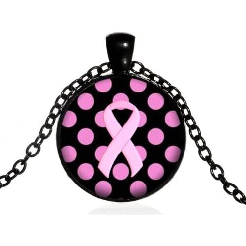 New Pink Ribbon Hope necklaces For Women Breast Cancer Awareness Pendant chains Fashion Medical Jewelry Gift
