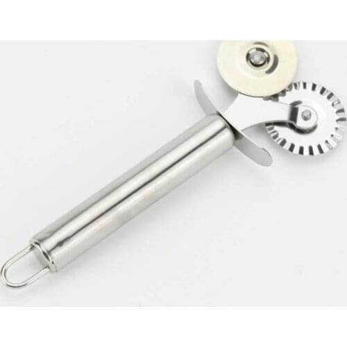 Stainless Steel Pizza Knife For Dough Pastry Wheel Cutter Double Rollers Cookie Pizza Cutter Shovel Creative Kitchen Supplies