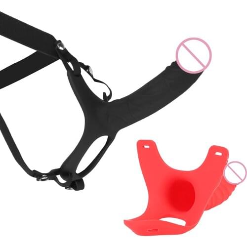 OLO Sex Toys for Gay Couples Realistic Belt Penis Sleeve Enlarger Strapon Harness 4cm Strap On Realistic Dildo Hollow Dildo Pant