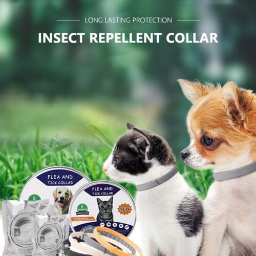 Cat Dog Adjustable Flea Proof Collar Pet Expelling Parasite Collar Necklace Mosquito Insect Repellent Ring Waterproof Pet Supply