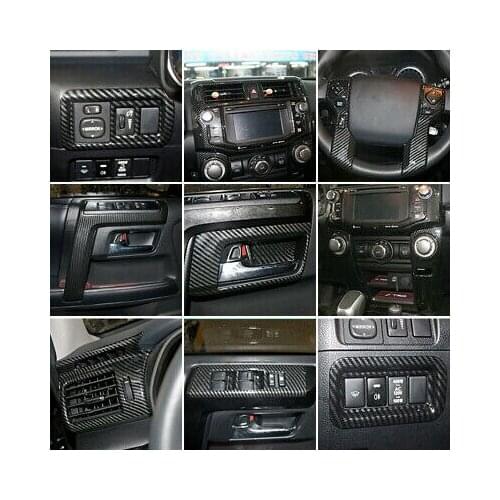 Carbon Fiber Look Inner Decoration Whole Kit Trim 21pcs For Toyota 4Runner 14-21
