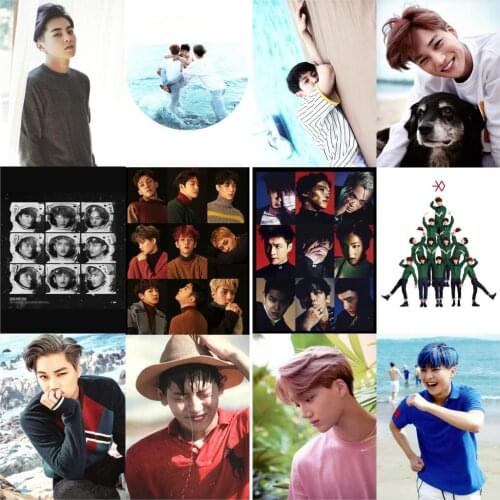 EXO Member Posters Wall Posters Vivid Color Livingroom Decoration Paper Print White Coated Paper free shipping