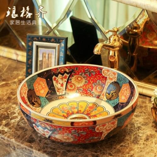 Round table basin ceramic table wash basin wash basin art basin wash basin toilet wash basin household