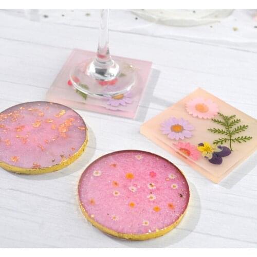 Crystal Epoxy Resin Mold Handmade Round Coaster Silicone Mold Petal Lace Coaster Silicone Mold For Resin