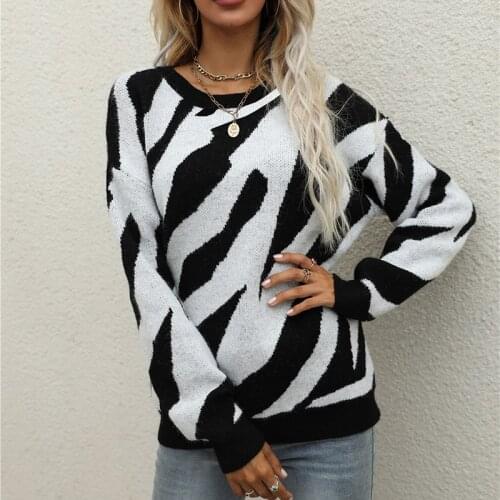 Knitted O-neck Womens Sweater Loose Casual Long Sleeve Pullovers Tops 2021 Autumn Winter Loose Fashion Sweaters Woman