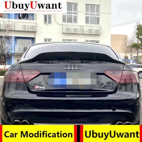 Rear Genuine Carbon Fiber Trunk Spoiler Deck Wing R-Style For 2008-2021 AUDI A5 S5 RS5 Sportback Coupe 2Doors/4Doors