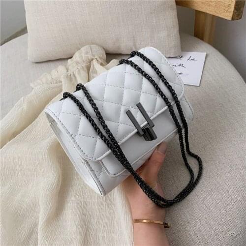 New black chain womens shoulder bag high quality striped car line ladies Messenger bag shopping to work fashion handbagdiscount