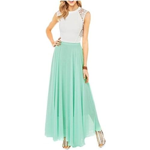Womens Summer customize Plus Size 3XS-10XL Irregular Maxi long Chiffon Skirt Saias Longue High Waist Full Length Skater Skirts