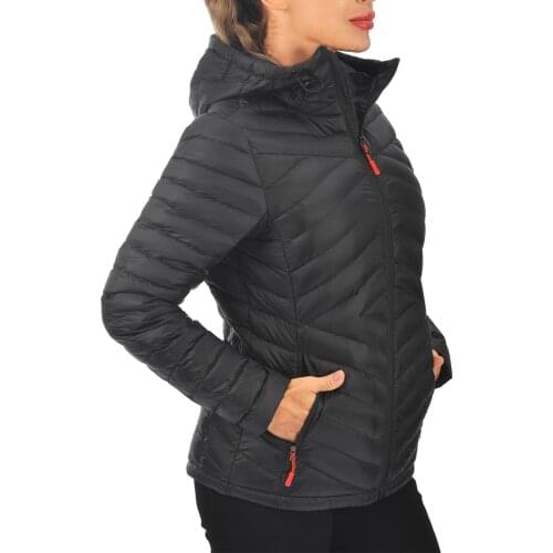 Womens Winter Down Parkas Lesmart 90% Duck Down Coat Female Slim Short Down Puffer Jacket Fashion Warm Hooded Black