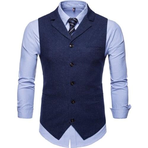 Vest Men Suit Business Vest Mens Casual Waistcoat Formal Suit Gilet Vest Slim England Style Waistcoat Men Wedding Clothing